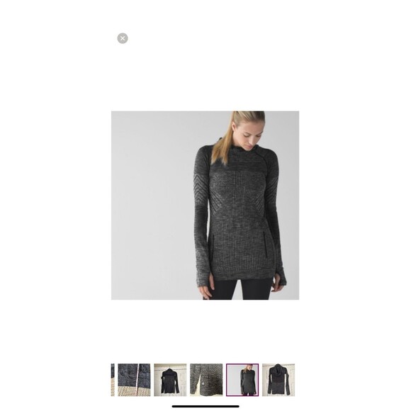 LULULEMON Womens Charcoal Multi Pattern Pullover Hooded Activewear Sweatshirt - Picture 11 of 11